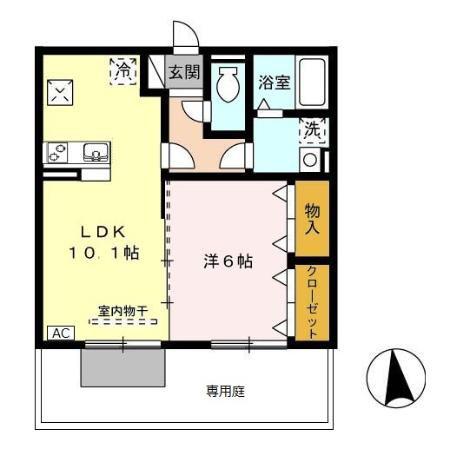 GLANZ RAUM(1LDK/1階)の間取り写真
