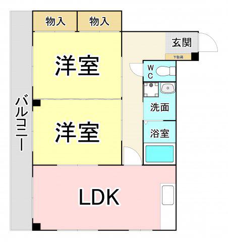 マークハイツ本町(2LDK/3階)の間取り写真