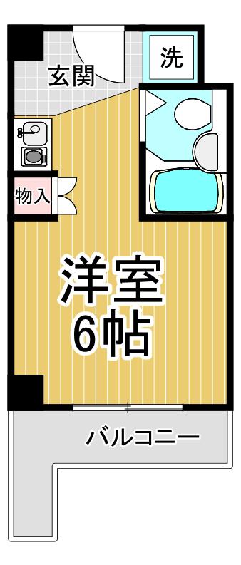 ヴィラサンローズ(ワンルーム/2階)の間取り写真