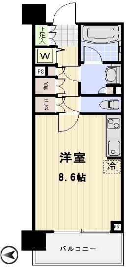 JOYCE COURT(1K/14階)の間取り写真