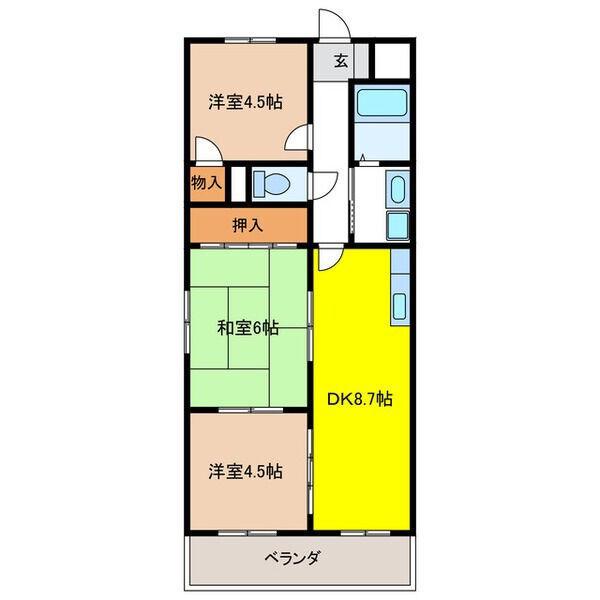 エスペランサ(3DK/3階)の間取り写真