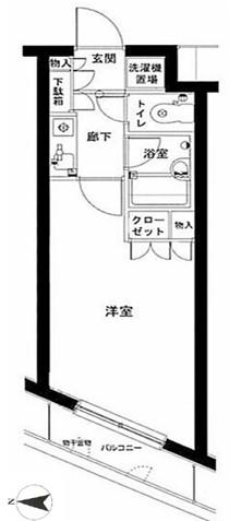 メインステージ蒲田(1K/5階)の間取り写真
