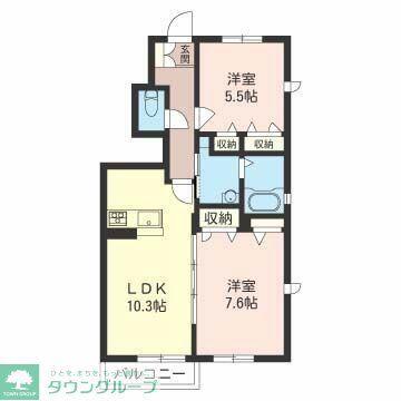 ルチアーノ(2LDK/1階)の間取り写真