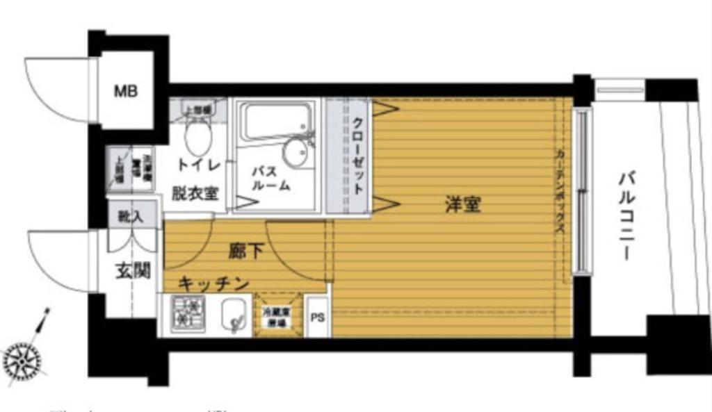 トーシンフェニックス中野坂上(1K/5階)の間取り写真