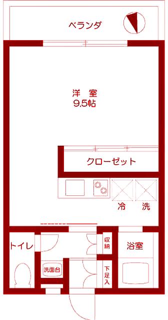 J-BOX(ワンルーム/1階)の間取り写真