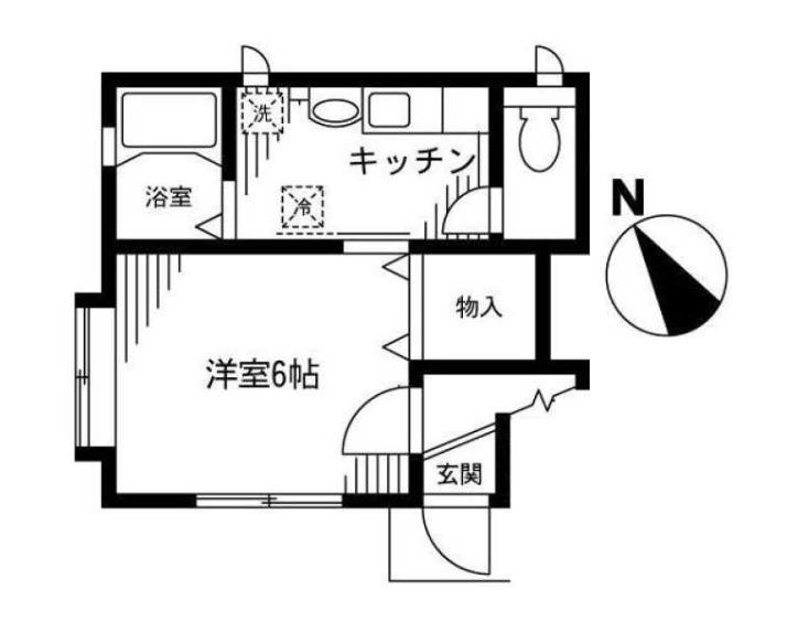グレイスヴィラ(1K/1階)の間取り写真