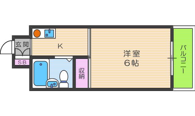 コーポ丸松(1K/4階)の間取り写真