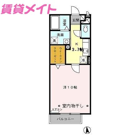 ルミエール(1K/2階)の間取り写真
