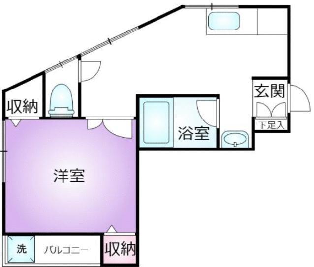倉石ハイツ(1DK/2階)の間取り写真
