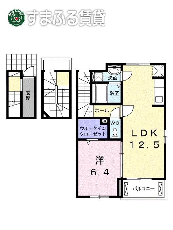 プリムローズ ハツネ(1LDK/3階)の間取り写真