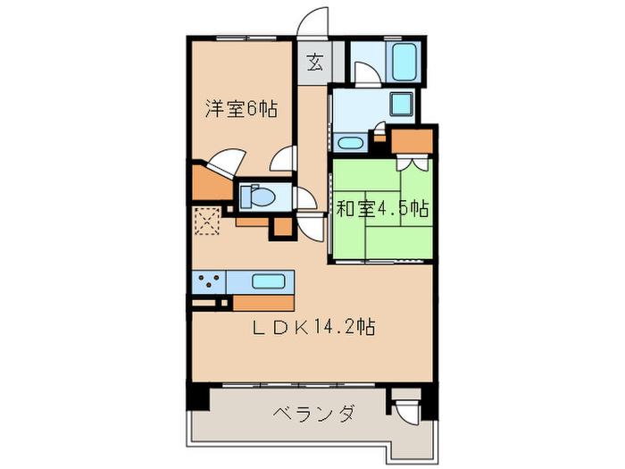 ワコーレ塚口駅前ファーストエンブレム(2LDK/11階)の間取り写真