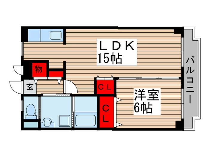 コーポ近代(1LDK/2階)の間取り写真