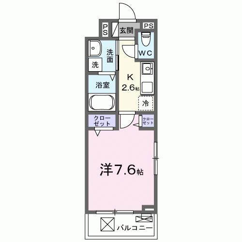 PRADERA吉川美南(1K/3階)の間取り写真