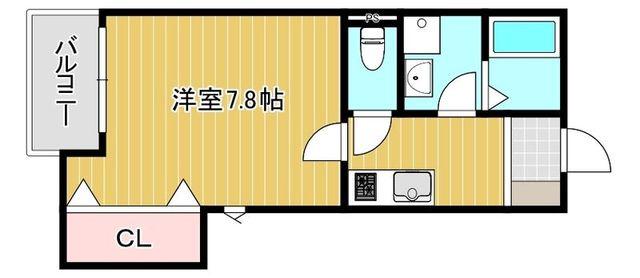 VILLA AVENIR(1K/2階)の間取り写真