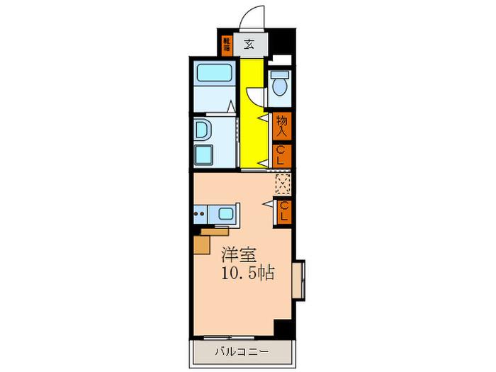 BONHEUR静徳(ワンルーム/2階)の間取り写真