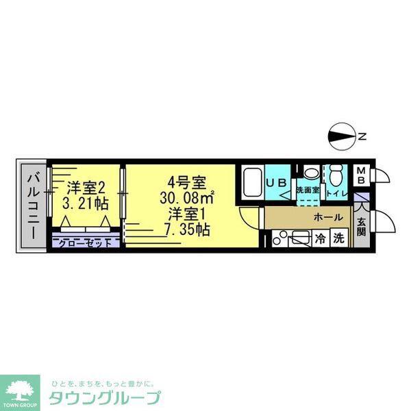 エスタディオ草加(2K/2階)の間取り写真