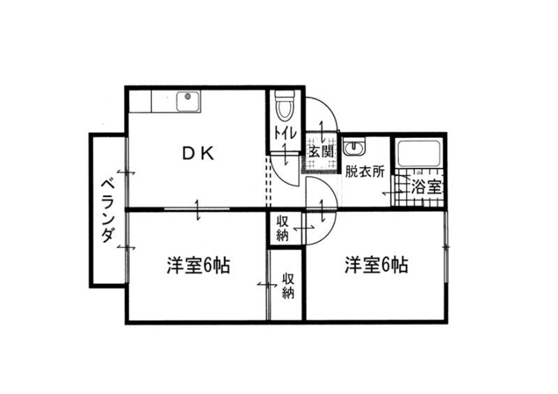 鹿隈リゾートタウン32号地(2DK/1階)の間取り写真