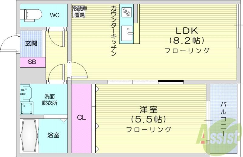 LMA HOUSEII(1LDK/3階)の間取り写真