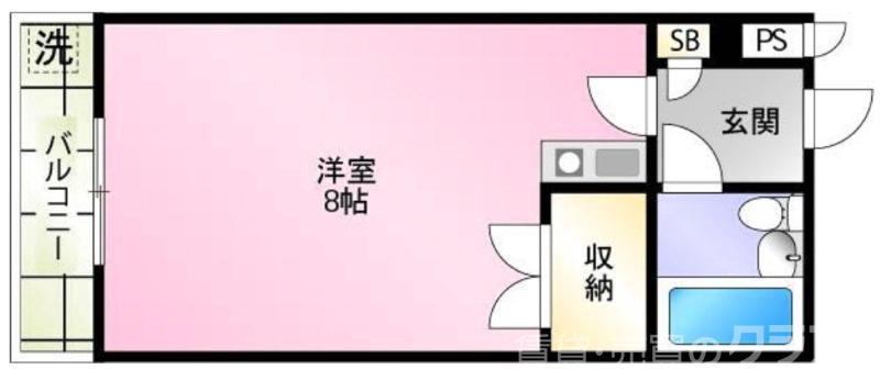 ハイツホワイトヘロン(ワンルーム/2階)の間取り写真