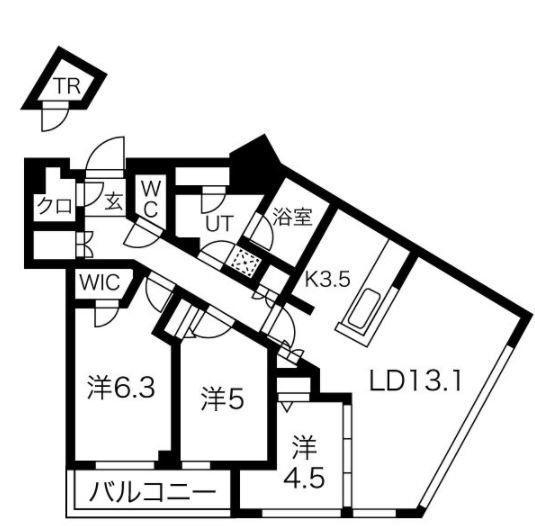 センターマークスタワー(3LDK/33階)の間取り写真