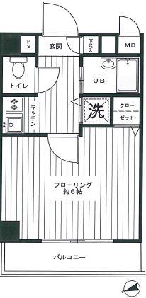 パークウェル目白(1K/5階)の間取り写真