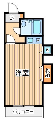 オオゼキハイム5(1K/3階)の間取り写真