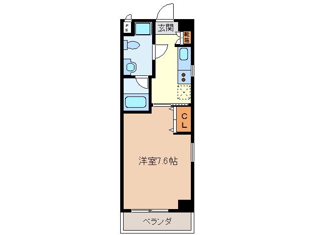エイムオーエス島崎町マンション(1K/4階)の間取り写真