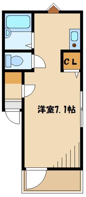 メルディア西生田I(1K/3階)の間取り写真