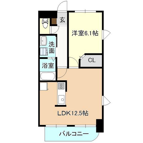 ハイパー桜(1LDK/4階)の間取り写真