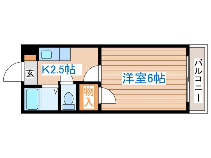 エクセランスド花京院(1K/1階)の間取り写真