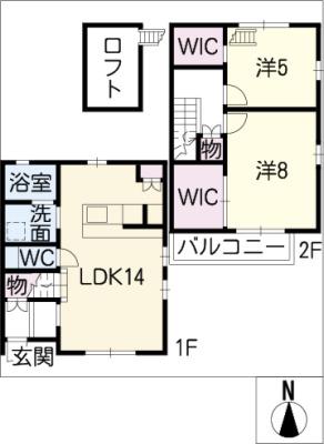 メゾンド脇田(2SLDK/1階)の間取り写真
