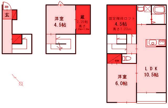 MAISON DE CHARMANT -メゾンドシャルマン-(2LDK/1階)の間取り写真