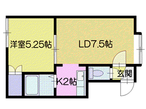 コンフォートA45(1LDK/2階)の間取り写真