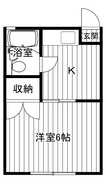 コーポチェリー(1DK/2階)の間取り写真