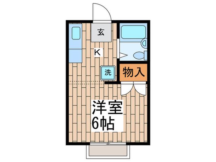 コートヴィレッジ(1K/2階)の間取り写真