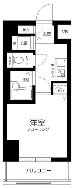 シンシア大森セカンドステージ(1K/4階)の間取り写真
