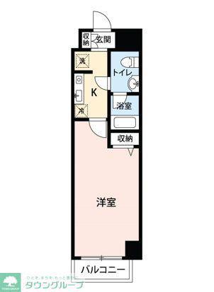 ミェーレ船橋(1K/4階)の間取り写真