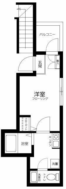 MELDIA松島四丁目(1K/2階)の間取り写真