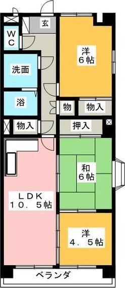 レジデンスエーワン(3LDK/7階)の間取り写真