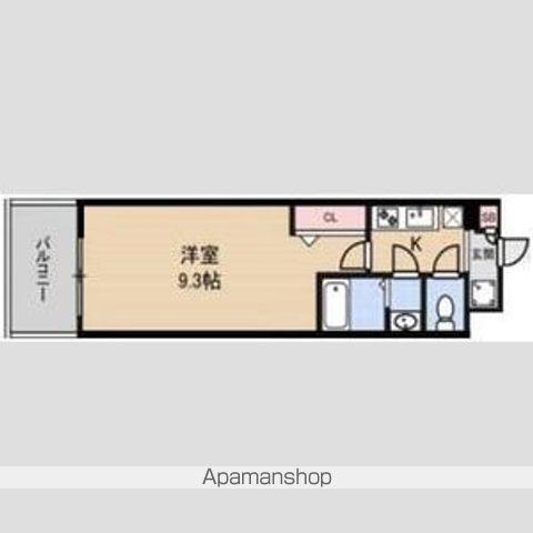 LUXE淡路(1K/6階)の間取り写真