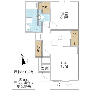 パルパレスA(1LDK/1階)の間取り写真