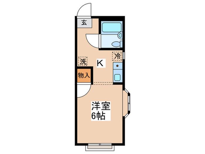 クロープナカノ(ワンルーム/2階)の間取り写真