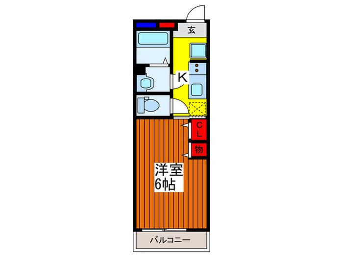 プルヌス川口幸町(1K/1階)の間取り写真