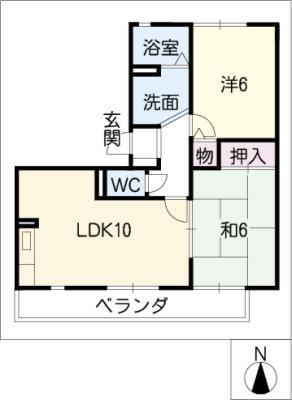 ROYAL GARDEN KIHARA B棟(2LDK/3階)の間取り写真