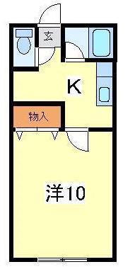 ピースフル萌(1DK/1階)の間取り写真