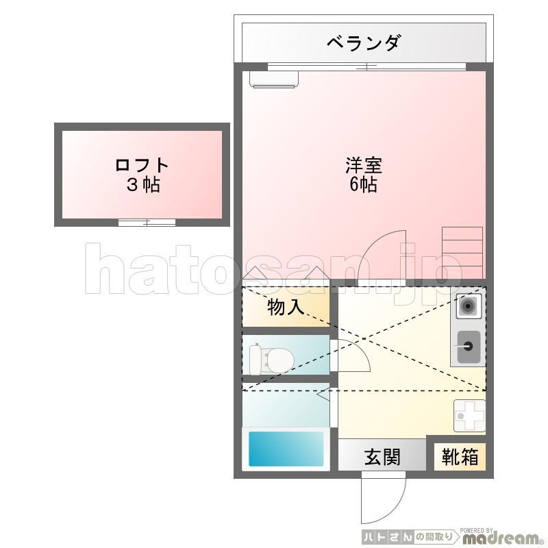 ハウズ高円寺(1K/2階)の間取り写真