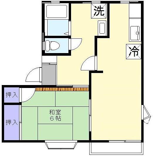 リバティハイム西中央(1LDK/1階)の間取り写真