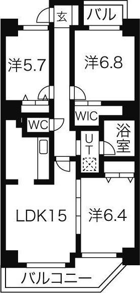 AMBIENTE泉(3LDK/2階)の間取り写真