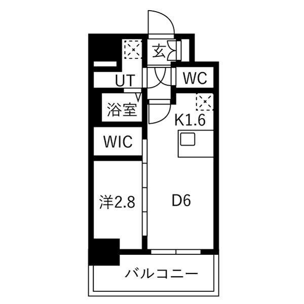 メイクスアート名古屋リニアFRONT(1DK/13階)の間取り写真