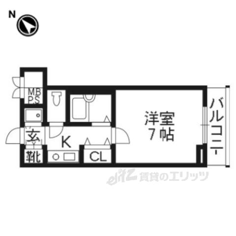 リーガル京都河原町Ⅲ(1K/5階)の間取り写真